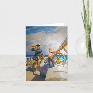 Cruises by Newell Convers Wyeth Letterpress Thank You Card