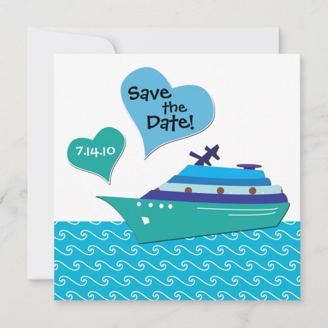 Cruiseship Save the Wedding Date Card (Front)