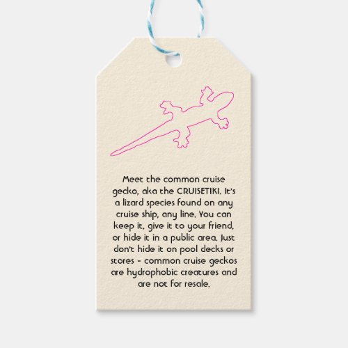 CRUISETIKI Pink Common Cruise Gecko Gift Tags