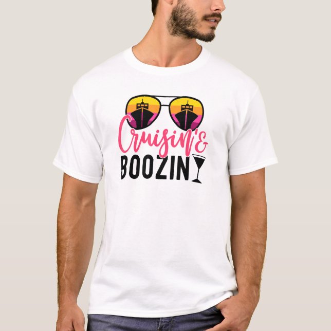Cruisin And Boozin Cruise Cruise Ship T-Shirt (Front)
