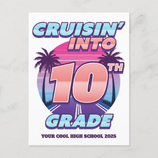 Cruisin’ Back to School 10th Grade Holiday Postcard