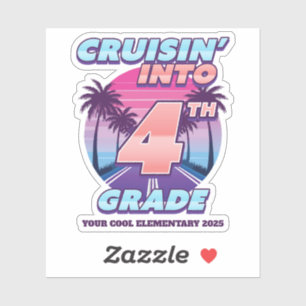 Cruisin’ Back to School 4th Grade Sticker