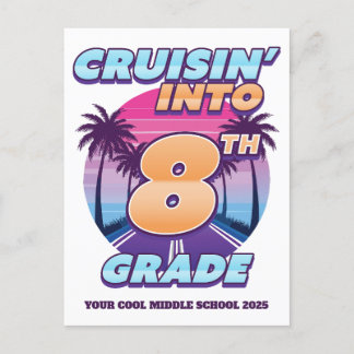 Cruisin’ Back to School 8th Grade Holiday Postcard