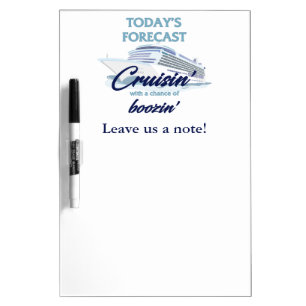 Cruisin' & Boozin' Cruise Door Magnet White Board