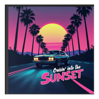 Cruisin' into the Sunset - 80s Retro Drive Acrylic Print