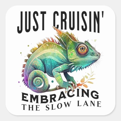 Cruisin Slow Lane Life Square Sticker