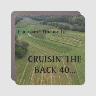 Cruisin' the Back 40 square magnet