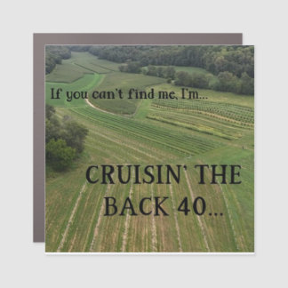 Cruisin' the Back 40 square magnet