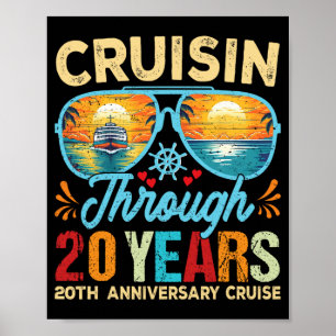 Cruisin Through 20 Years 20th Wedding Anniversary Poster