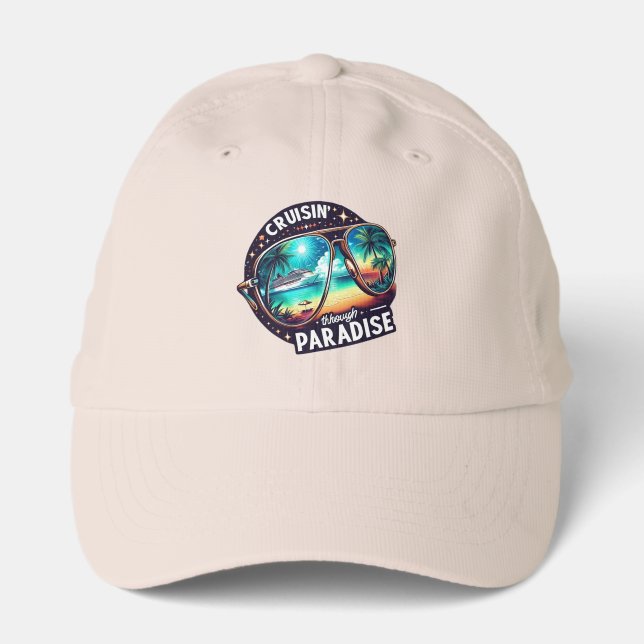 Cruisin' Through Paradise: Tropical Escape Vibes 1 Performance Cap (Front)