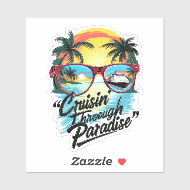 Cruisin’ Through Paradise: Tropical Escape Vibes  Sticker (Sheet)