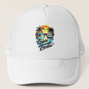 Cruisin’ Through Paradise: Tropical Escape Vibes  Trucker Hat