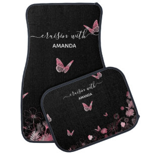 Cruisin’ with Amanda Flower field with butterflies Car Floor Mat