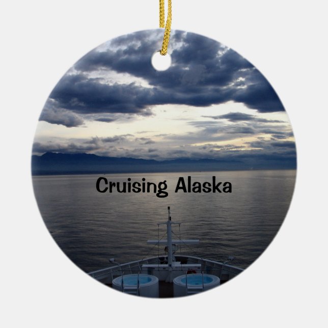 Cruising Alaska Ceramic Ornament (Front)