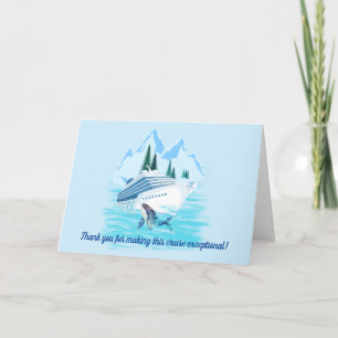 Cruising Alaska Mountains Personalized Crew Letterpress Thank You Card