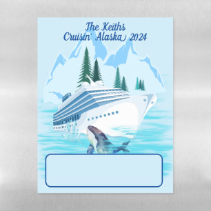 Cruising Alaska Mountains Personalized Door Sign Magnetic Dry Erase Sheet
