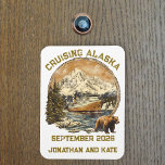 Cruising Alaska Retro Distressed Ship Door Marker Magnet<br><div class="desc">You may change the style of this shirt by choosing More > under the style option. It may be personalized in the area provide or customizing by choosing the click to customize further option and changing the name, initials or words. You may also change the text color and style or...</div>