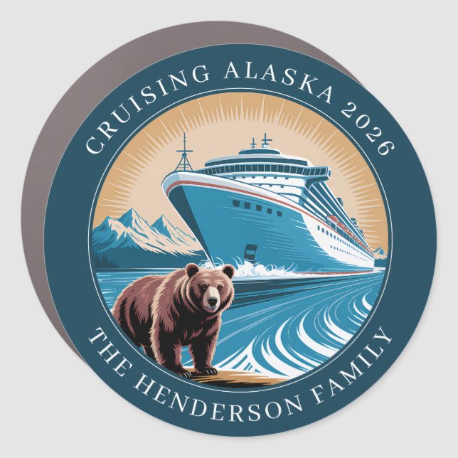 Cruising Alaska Ship Door Marker Magnet (Front)