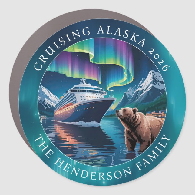 Cruising Alaska Ship Door Marker Magnet (Front)