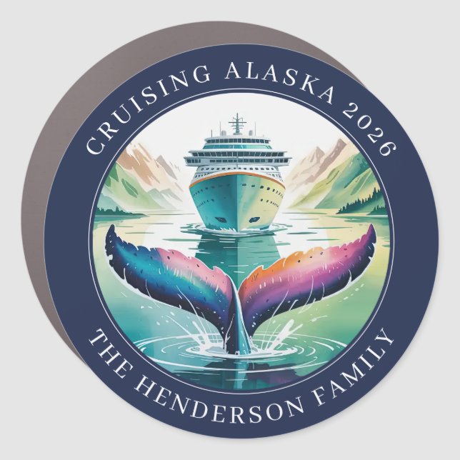Cruising Alaska Ship Door Marker Magnet (Front)