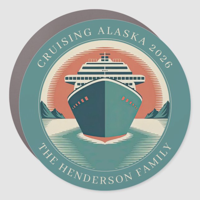 Cruising Alaska Ship Door Marker Magnet (Front)