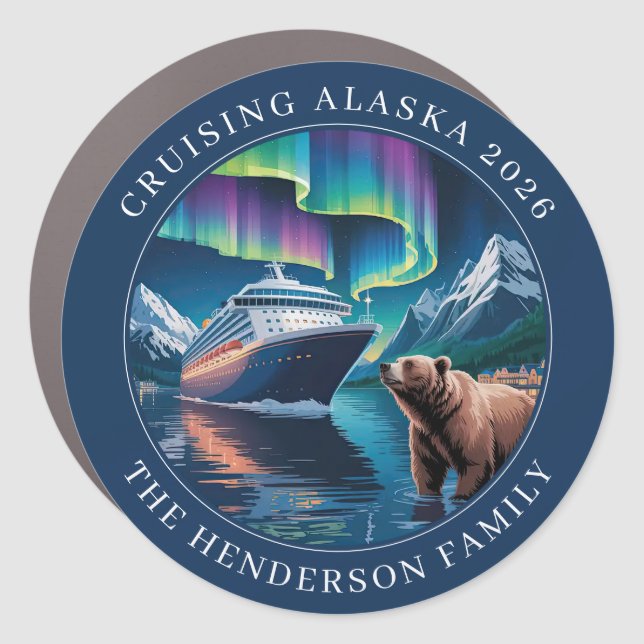 Cruising Alaska Ship Door Marker Magnet (Front)