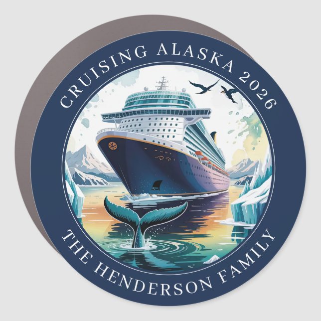Cruising Alaska Ship Door Marker Magnet (Front)