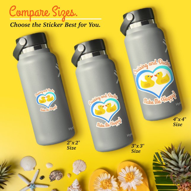 Cruising and Ducks Make Me Happy-Vacation Sticker (Cruising and Ducks Make Me Happy–Vacation Waterproof Vinyl Sticker–Choose the Size best for You.)