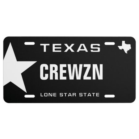 Cruising Black Texas License Plate
