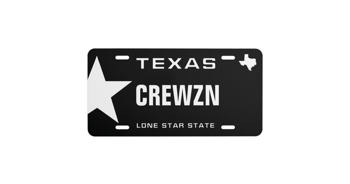 Cruising Black Texas License Plate Zazzle