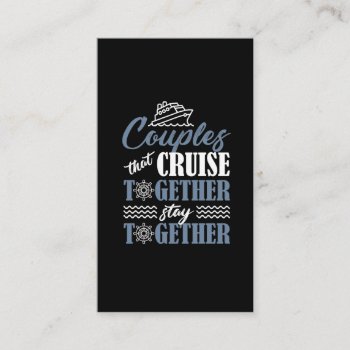 Cruising Couple Cruise Ship Partner Husband Wife Business Card by Designer_Store_Ger at Zazzle