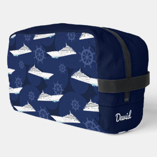 Cruising Cruise Ship Personalised Blue and White Dopp Kit