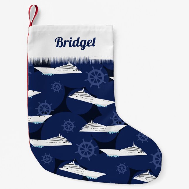 Cruising Cruise Ships Small Christmas Stocking (Front)