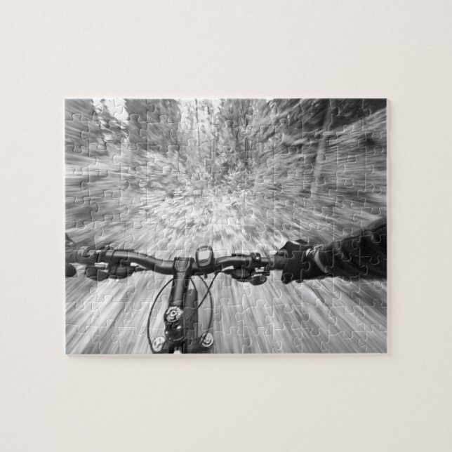 Cruising down a buff section of singletrack 2 jigsaw puzzle (Horizontal)