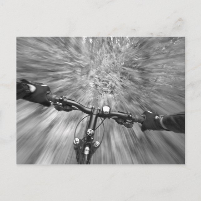 Cruising down a buff section of singletrack postcard (Front)