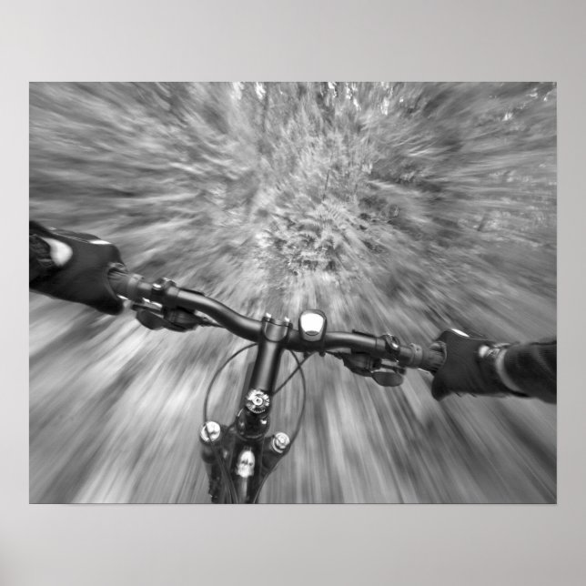 Cruising down a buff section of singletrack poster (Front)