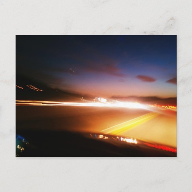 Cruising Down the Highway at Midnight Postcard (Front)