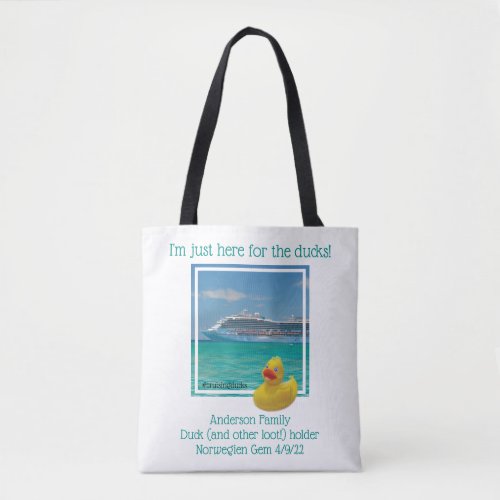 Cruising duck family cruise duck holder tote bag