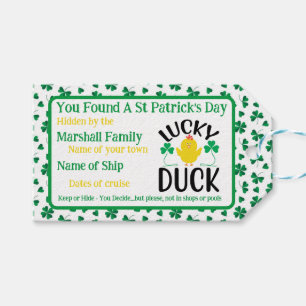 Cruising Duck Tag St. Patricks Day