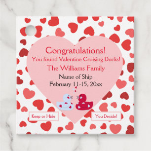 Cruising Duck Tags Valentines