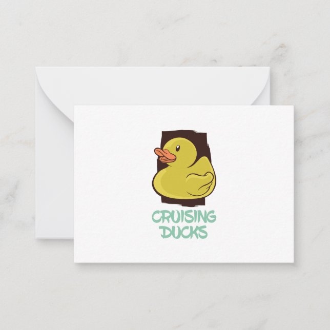 Cruising Ducks Fun Travel Note Card (Front)