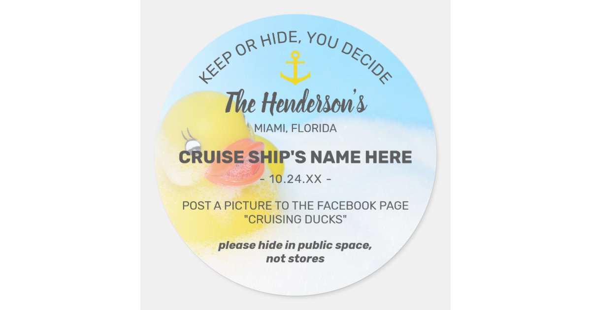 Cruising Ducks | Keep or Hide Game Classic Round Sticker | Zazzle