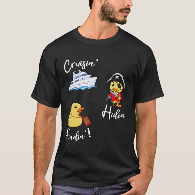 Cruising Hiding Finding Rubber Ducks Passport Scav T-Shirt (Front)