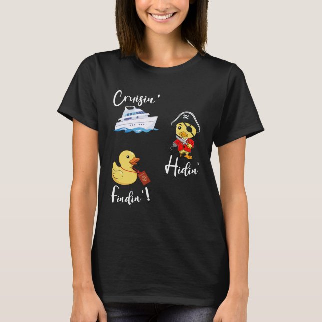 Cruising Hiding Finding Rubber Ducks Passport Scav T-Shirt (Front)