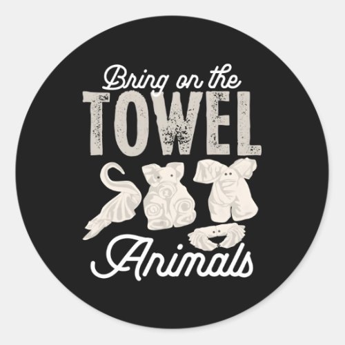 Cruising Hotel Towel Animals Cruise Classic Round Sticker