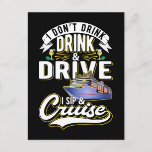 Cruising Humor Boat Funny Cruise Ship Drinking Postcard