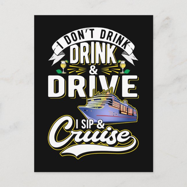 Cruising Humor Boat Funny Cruise Ship Drinking Postcard (Front)