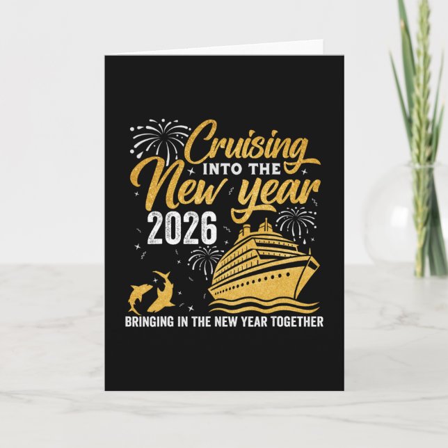 Cruising Into 2026 New Year Matching Family Cruise Card (Front)