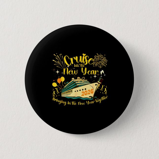 Cruising Into 2026 New Years Eve Party Favors Fami Button (Front)