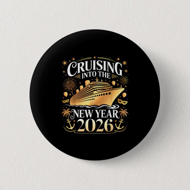 Cruising Into 2026 New Years Eve Party Favors Fami Button (Front)